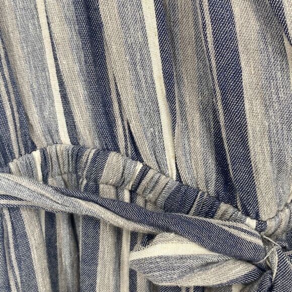 New Splendid Chambray‎ Multi Stripe Tulip Sleeve Wrap Dress Size Small - Picture 11 of 16